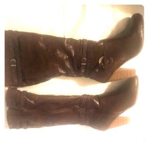 Bass high heel Brown Riding Boots